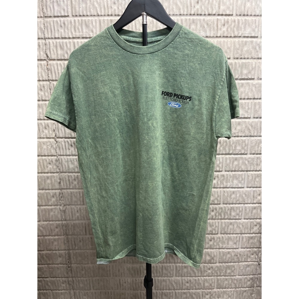 Ford Pickups Built Ford Tough Mineral Wash Graphic T-Shirt Green Mens Medium